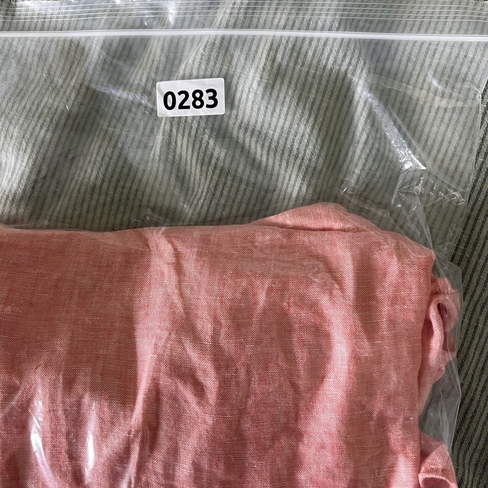 Sigrid Olsen Linen Tunic Women's L Collared Popover Top Button Roll Tab Peach - Picture 11 of 11